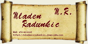 Mladen Radunkić vizit kartica